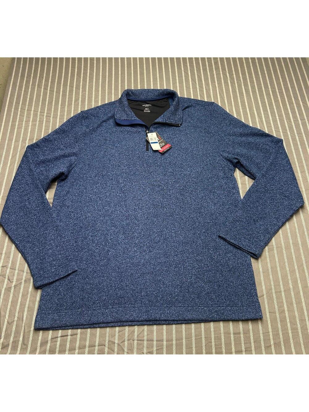 Van Heusen Men's Flex Long Sleeve 1/4 Zip Soft Sweater Fleece Big & Tall XLT NWT